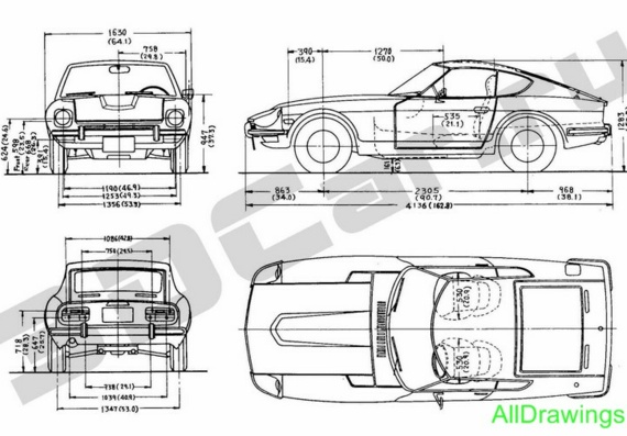 Nissan 240Z (Ниссан 240З) - чертежи (рисунки) автомобиля